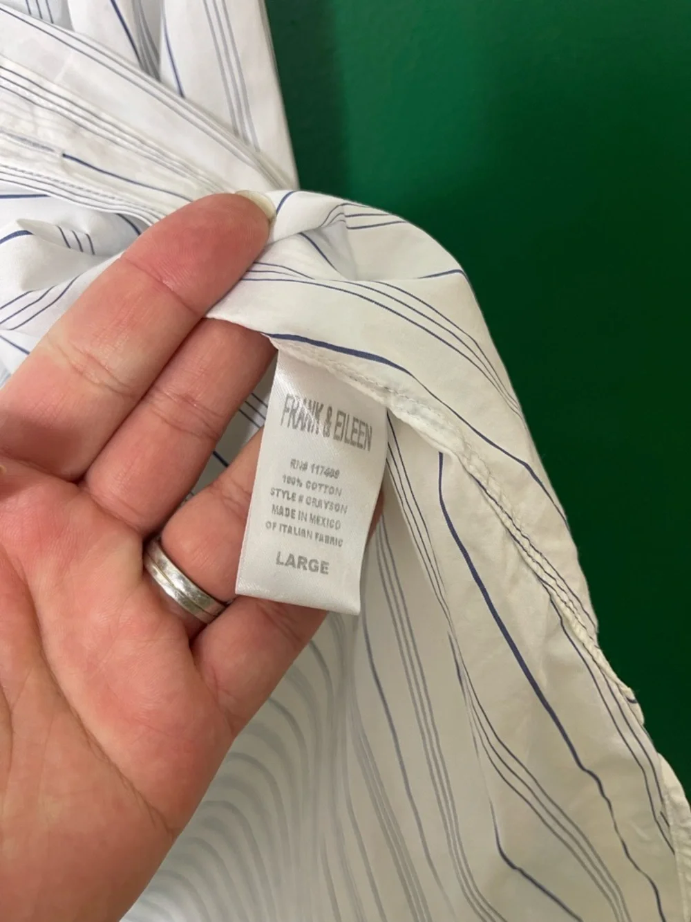 Frank & Eileen NWOT Grayson White Striped Button Down Relaxed Tunic Shirt Sz L - Picture 6 of 11